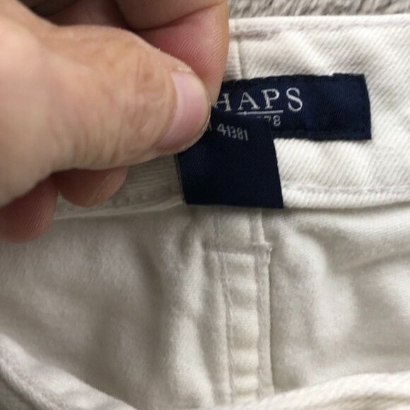 Chaps Womens Capri Pants Size 16 Flat Front White Straight Leg Casual Classic - Picture 9 of 11